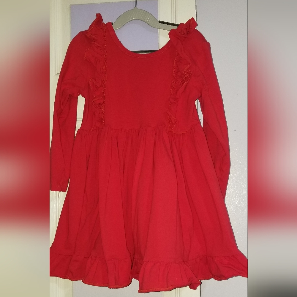 Girls ruffle red dress